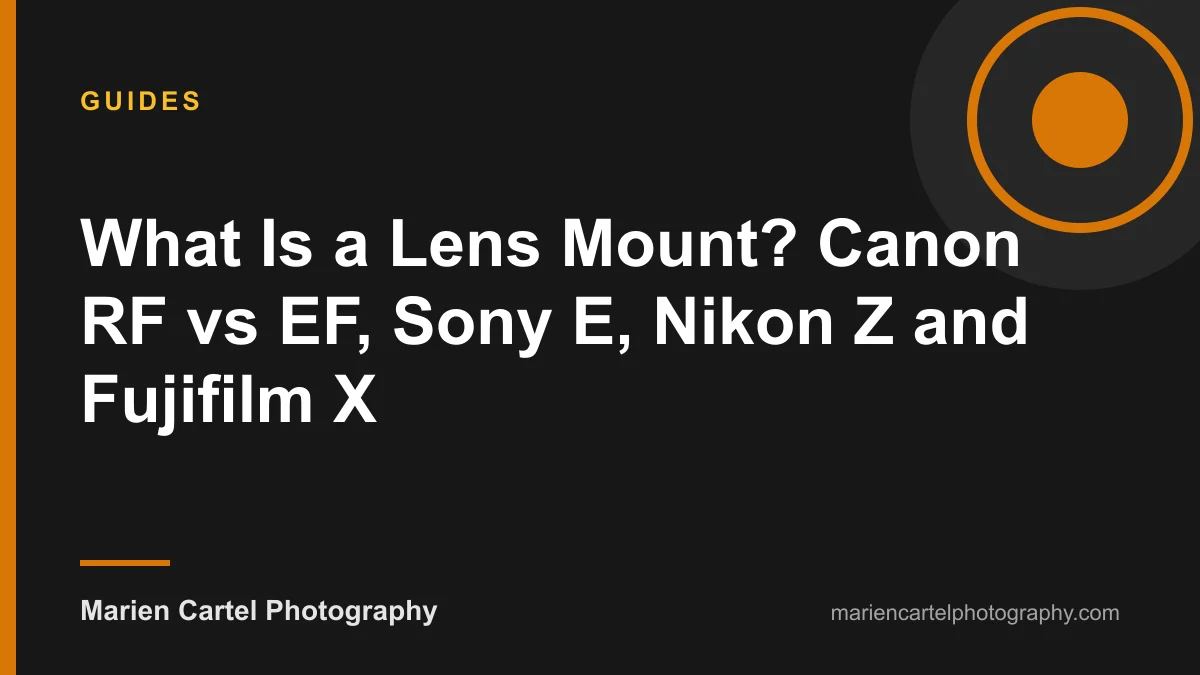 What Is a Lens Mount? Canon RF vs EF, Sony E, Nikon Z and Fujifilm X